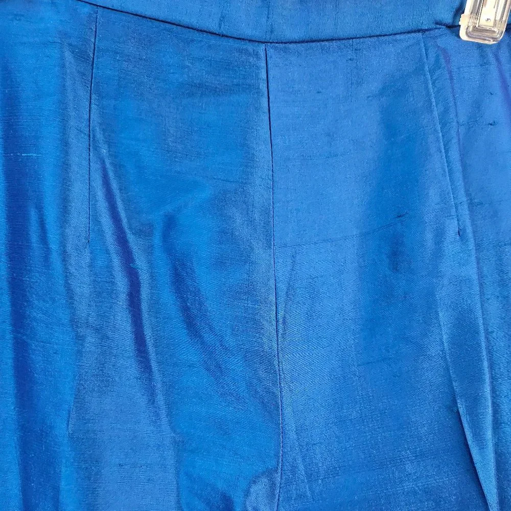 Worth: 100% Pure Silk Formal Dress Slacks Shiny Royal Blue – Size 4